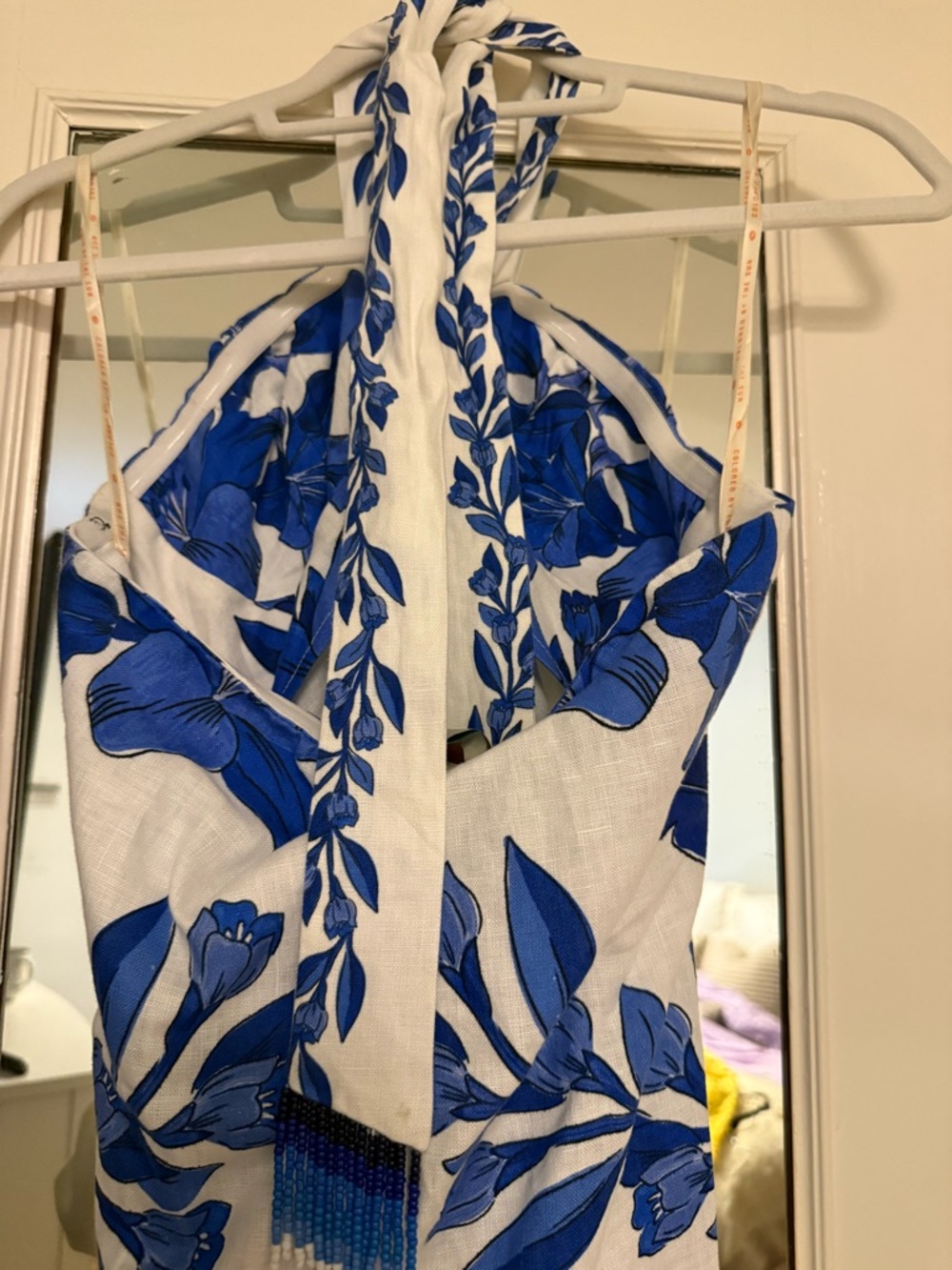FARM Rio Blue and White Floral Halter Maxi Dress - Picture 4 of 4